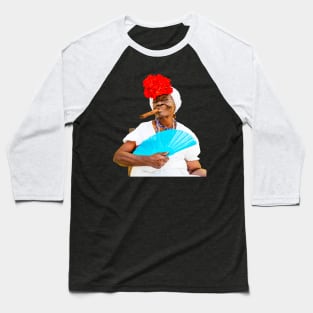 Cuban Woman With Cigar, Any Colour Background Baseball T-Shirt